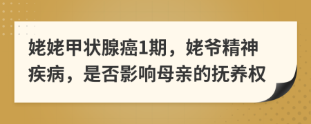 姥姥甲状腺癌1期，姥爷精神疾病，是否影响母亲的抚养权