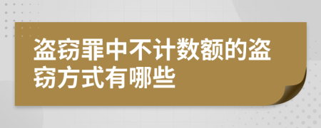 盗窃罪中不计数额的盗窃方式有哪些