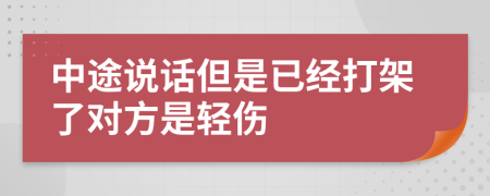 中途说话但是已经打架了对方是轻伤