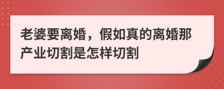 老婆要离婚，假如真的离婚那产业切割是怎样切割