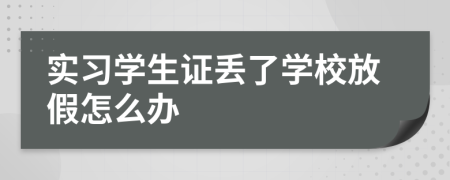 实习学生证丢了学校放假怎么办