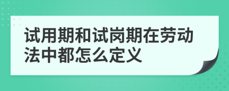 试用期和试岗期在劳动法中都怎么定义