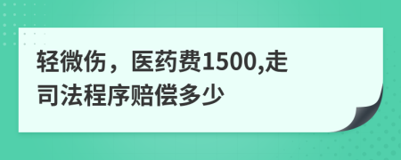 轻微伤，医药费1500,走司法程序赔偿多少