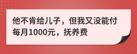 他不肯给儿子，但我又没能付每月1000元，抚养费