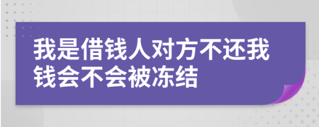 我是借钱人对方不还我钱会不会被冻结