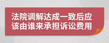 法院调解达成一致后应该由谁来承担诉讼费用