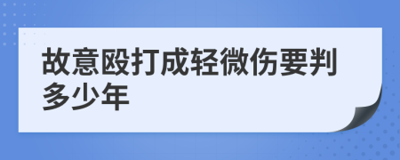 故意殴打成轻微伤要判多少年