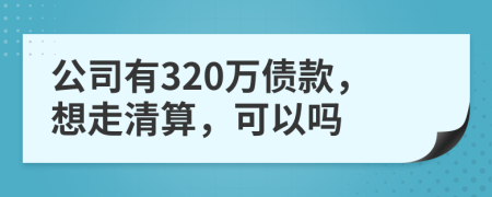 公司有320万债款，想走清算，可以吗