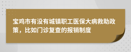 宝鸡市有没有城镇职工医保大病救助政策，比如门诊复查的报销制度