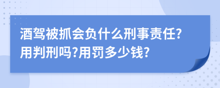 酒驾被抓会负什么刑事责任?用判刑吗?用罚多少钱?