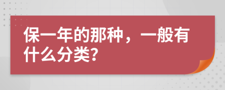 保一年的那种，一般有什么分类？