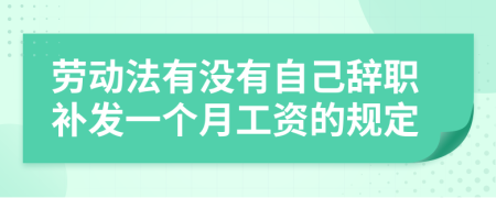劳动法有没有自己辞职补发一个月工资的规定