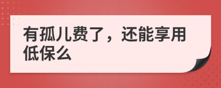 有孤儿费了，还能享用低保么