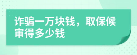 诈骗一万块钱，取保候审得多少钱