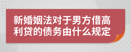 新婚姻法对于男方借高利贷的债务由什么规定