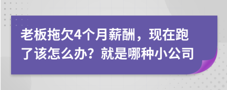 老板拖欠4个月薪酬，现在跑了该怎么办？就是哪种小公司