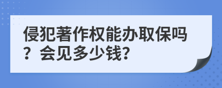 侵犯著作权能办取保吗？会见多少钱？