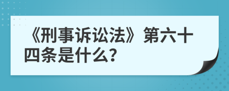 《刑事诉讼法》第六十四条是什么？