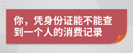 你，凭身份证能不能查到一个人的消费记录
