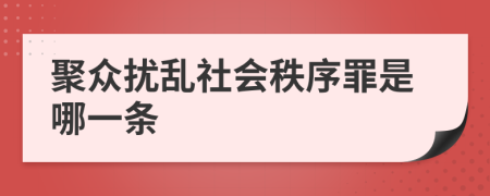 聚众扰乱社会秩序罪是哪一条