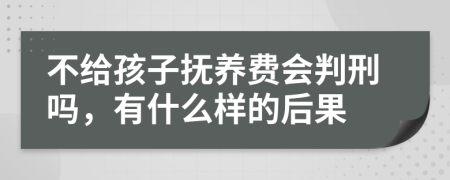 不给孩子抚养费会判刑吗，有什么样的后果