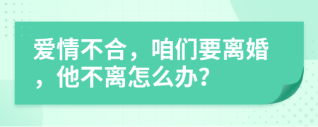 爱情不合，咱们要离婚，他不离怎么办？