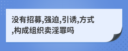 没有招募,强迫,引诱,方式,构成组织卖淫罪吗