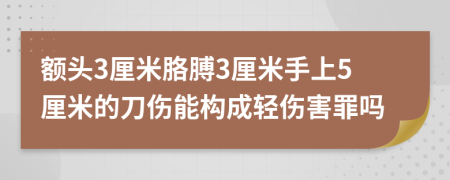 额头3厘米胳膊3厘米手上5厘米的刀伤能构成轻伤害罪吗