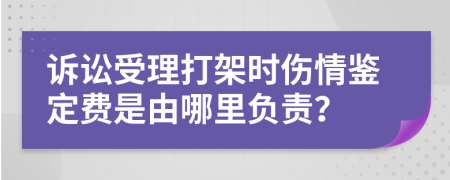 诉讼受理打架时伤情鉴定费是由哪里负责？