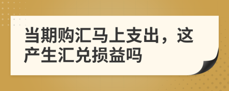 当期购汇马上支出，这产生汇兑损益吗