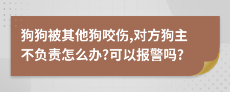 狗狗被其他狗咬伤,对方狗主不负责怎么办?可以报警吗?