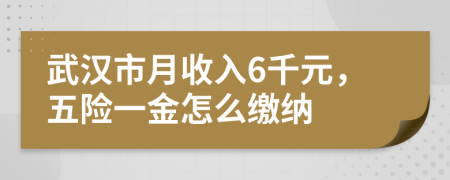 武汉市月收入6千元，五险一金怎么缴纳