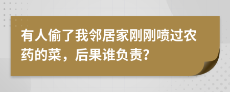有人偷了我邻居家刚刚喷过农药的菜，后果谁负责？