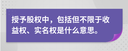 授予股权中，包括但不限于收益权、实名权是什么意思。