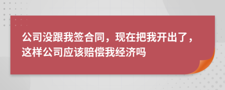 公司没跟我签合同，现在把我开出了，这样公司应该赔偿我经济吗