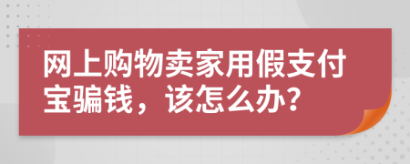 网上购物卖家用假支付宝骗钱，该怎么办？