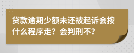 贷款逾期少额未还被起诉会按什么程序走？会判刑不？