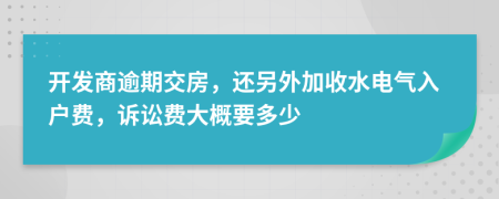 开发商逾期交房，还另外加收水电气入户费，诉讼费大概要多少