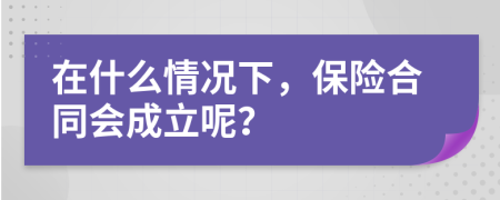 在什么情况下，保险合同会成立呢？