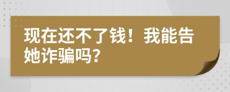 现在还不了钱！我能告她诈骗吗？
