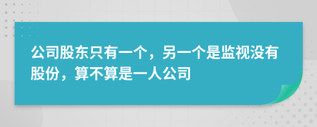 公司股东只有一个，另一个是监视没有股份，算不算是一人公司