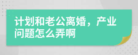 计划和老公离婚，产业问题怎么弄啊