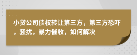 小贷公司债权转让第三方，第三方恐吓，骚扰，暴力催收，如何解决