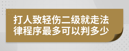 打人致轻伤二级就走法律程序最多可以判多少