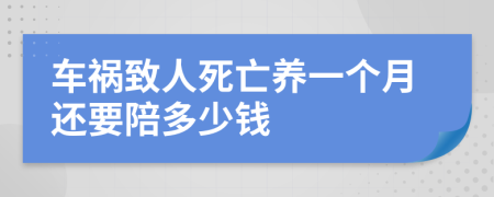 车祸致人死亡养一个月还要陪多少钱