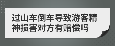 过山车倒车导致游客精神损害对方有赔偿吗