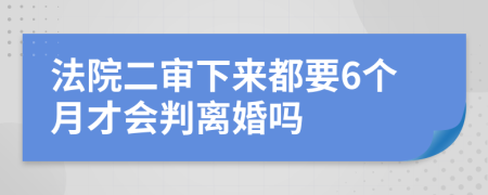 法院二审下来都要6个月才会判离婚吗