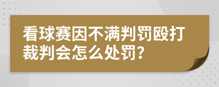 看球赛因不满判罚殴打裁判会怎么处罚？