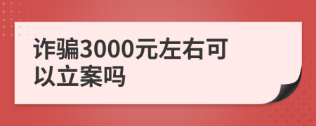 诈骗3000元左右可以立案吗