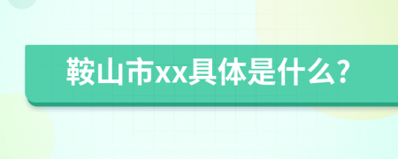 鞍山市xx具体是什么?